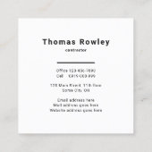 QR-Code Modernes Minimalistisch Quadratische Visitenkarte (Rückseite)