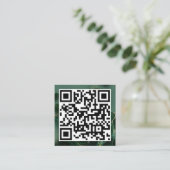 QR-Code Modernes Minimalistisches Business Emerald Quadratische Visitenkarte (Stehend Vorderseite)