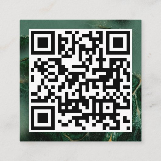 QR-Code Modernes Minimalistisches Business Emerald Quadratische Visitenkarte (Vorderseite)