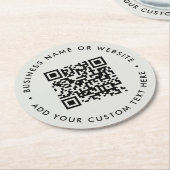 QR-Code | Modernes, Minimalistisches, einfaches Gr Runder Pappuntersetzer (Angewinkelt)