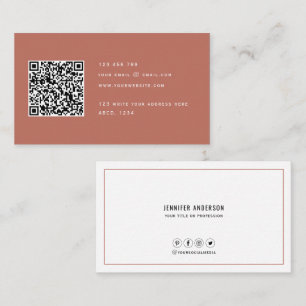QR-Code Modernes Minimalistisches Elegantes Sauber Visitenkarte