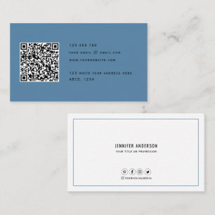 QR-Code Modernes Minimalistisches Elegantes Sauber Visitenkarte