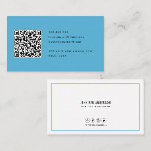 QR-Code Modernes Minimalistisches Elegantes Sauber Visitenkarte