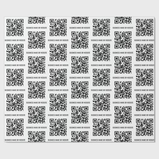 QR-Code Modernes Minimalistisches Geschäft Geschenkpapier (Flach)