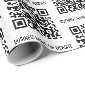 QR-Code Modernes Minimalistisches Geschäft Geschenkpapier (Rolleneckpunkt)