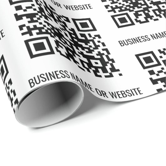 QR-Code Modernes Minimalistisches Geschäft Geschenkpapier (Rolleneckpunkt)