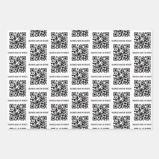QR-Code Modernes Minimalistisches Geschäft Geschenkpapier Set (Vorderseite 3)