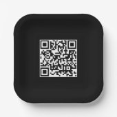 QR-Code Modernes Minimalistisches Geschäft Pappteller (Vorderseite)