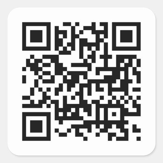 QR-Code Modernes Minimalistisches Geschäft Quadratischer Aufkleber (Vorderseite)