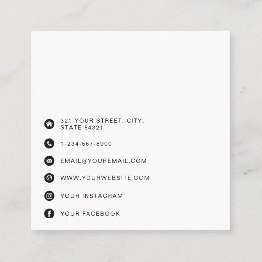 QR-Code Modernes Minimalistisches Geschäft Telefonnummerkarte (Rückseite)