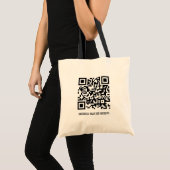 QR-Code Modernes Minimalistisches Geschäft Tragetasche (Vorderseite (Produkt))