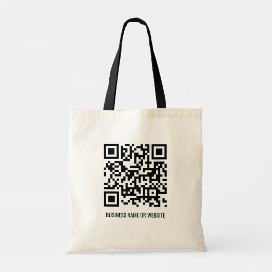 QR-Code Modernes Minimalistisches Geschäft Tragetasche (Rückseite)