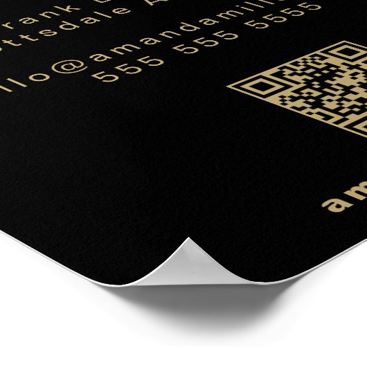 QR-Code Modernes Minimalistisches Monogramm Downlo Poster (Ecke)