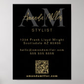 QR-Code Modernes Minimalistisches Monogramm Downlo Poster (Vorne)