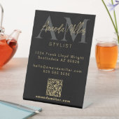 QR-Code Modernes Minimalistisches Monogramm Downlo Sockelschild (In Situ)