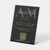 QR-Code Modernes Minimalistisches Monogramm Downlo Sockelschild (Vorderseite)