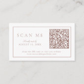 QR-Code Modernes Minimalistisches Monogramm Dusty- Begleitkarte (Vorderseite)