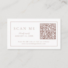 QR-Code Modernes Minimalistisches Monogramm Dusty- Begleitkarte