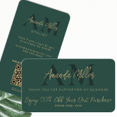 QR-Code Modernes Minimalistisches Monogramm Schwar Rabattkarte