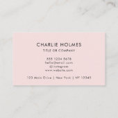 QR-Code | Modernes Minimalistisches Rosa Visitenkarte (Rückseite)