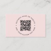 QR-Code | Modernes Minimalistisches Rosa Visitenkarte (Vorderseite)