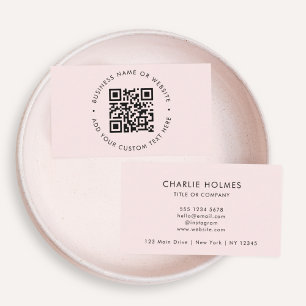 QR-Code   Modernes Minimalistisches Rosa Visitenkarte