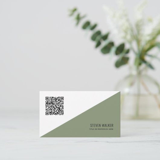 QR-Code Modernes, Minimalistisches, sauberes Beruf Visitenkarte (Stehend Vorderseite)