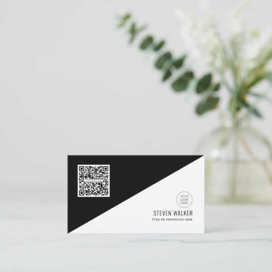 QR-Code Modernes, Minimalistisches, sauberes Unter Visitenkarte (Stehend Vorderseite)