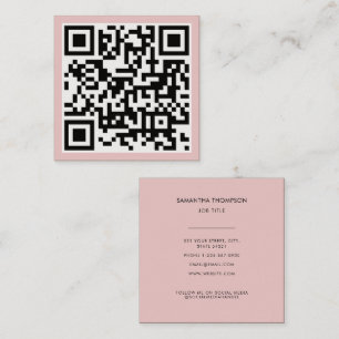 QR-Code Modernes, Minimalistisches, Scannerrosa Quadratische Visitenkarte