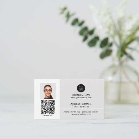 QR-Code Modernes Network Realtor Foto Visitenkarte (Stehend Vorderseite)