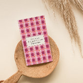 QR-Code Modernes rosa Geländetes Schreckliches Boh Visitenkarte