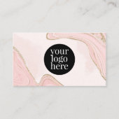 QR-Code Modernes Rosa-Gold-Glitzer-Logo Beruflich Visitenkarte (Vorderseite)