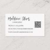 QR Code Modernes, rosa Schwarzes Elegant Visitenkarte (Rückseite)