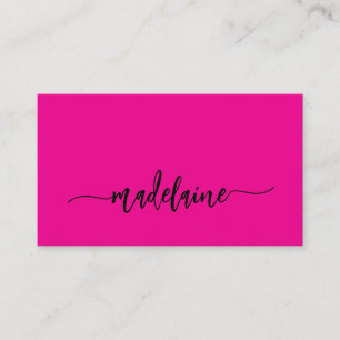 QR Code Modernes, rosa Schwarzes Elegant Visitenkarte
