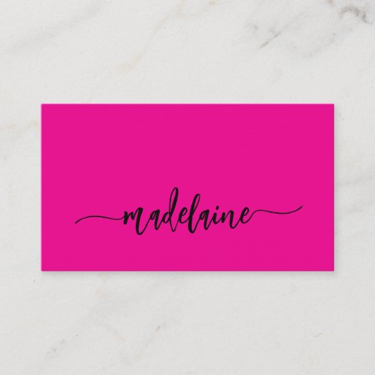 QR Code Modernes, rosa Schwarzes Elegant Visitenkarte (Vorderseite)