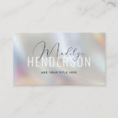 QR Code Modernes, scannbares Script Perlglas Visitenkarte (Vorderseite)