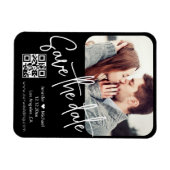 qr-Code Modernes schicke Hochzeitsfest Foto Save t Magnet (Horizontal)