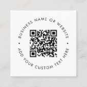 QR-Code | Modernes, schlichtes Weiß Beruflich Quadratische Visitenkarte (Vorderseite)