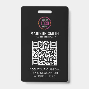 QR-Code Modernes Schwarzes Geschäftslogo Event-Abz Ausweis