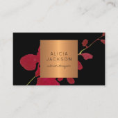 QR CODE Modernes Schwarzes Gold beruflich Visitenkarte (Vorderseite)