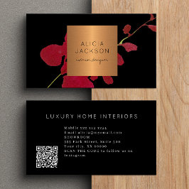 QR CODE Modernes Schwarzes Gold beruflich Visitenkarte