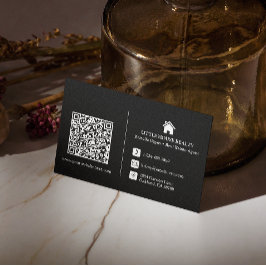 QR-Code Modernes Schwarzes Logo Beruflich Visitenkarte