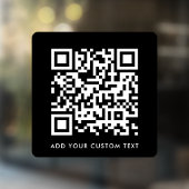 QR-Code | Modernes Schwarzes Stilvolles Scannable Fensteraufkleber