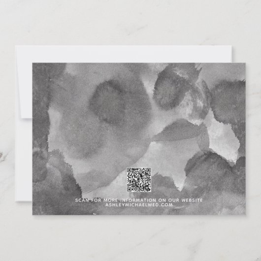 QR-Code Modernes Script-Foto Hochzeitsskripte spei Ankündigung (Rückseite)