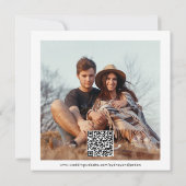 QR Code Modernes Skript Foto Overlay Square Hochze Save The Date (Rückseite)