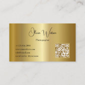 QR-Code Modernes Skript Gold Fotograf Visitenkarte (Rückseite)