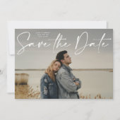 QR-Code Modernes Skript Save the Date Hochzeit Einladung (Vorderseite)