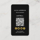 QR-Code Modernes, stilvolles Gold-Scannable-Netzwe Visitenkarte (Vorderseite)