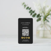 QR-Code Modernes, stilvolles Gold-Scannable-Netzwe Visitenkarte (Stehend Vorderseite)