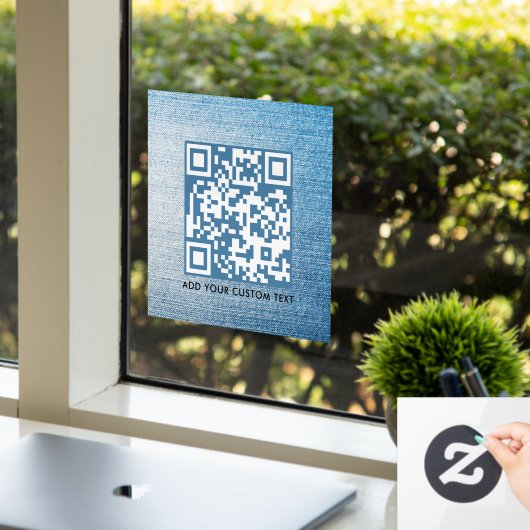 QR-Code | Modernes, stilvolles Scannable Fensteraufkleber (Büro)